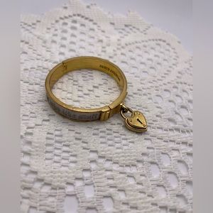Juicy Couture Hinged 2 toned bracelet with heart charm